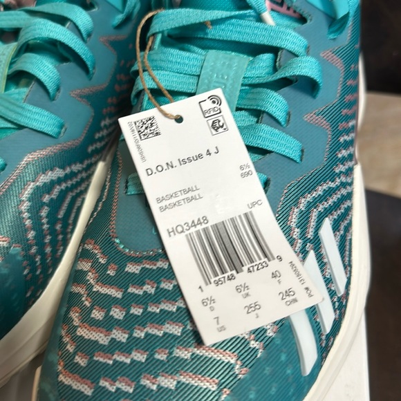 adidas Kids' D.O.N. Issue #4 Basketball Shoes: BLUE/OFF-WHITE: NEW IN BOX: SZ 7 - Picture 3 of 9